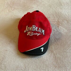 Jim Beam Racing #7 Robby Gordon red and black adjustable baseball cap OSFA